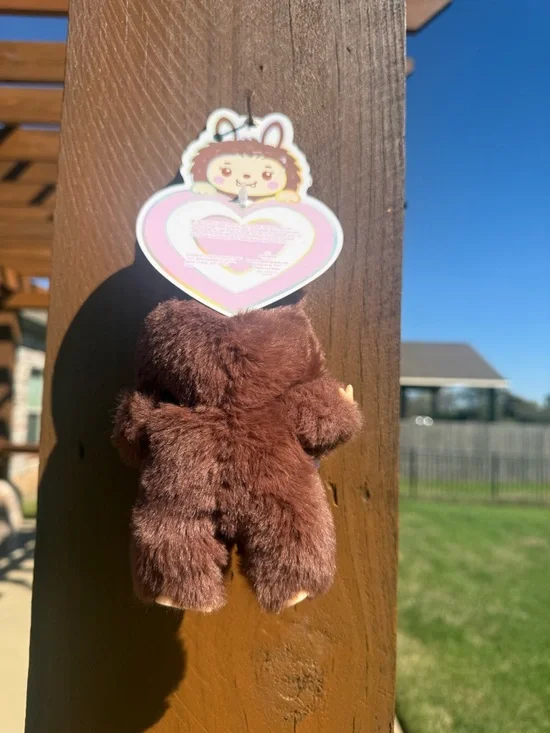 NWT Cutesters Brown Plush Lafufu Faux Fur Brown Keychain - Picture 3 of 5